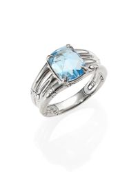 John Hardy | Blue Bamboo Sterling Silver Three-row Ring | Lyst