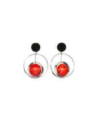 Marni | Red Clip-on Earrings In Metal With Sphere In Natural Horn | Lyst