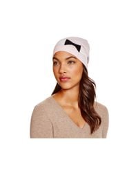Kate Spade | Pink Slouchy Bow Beanie | Lyst