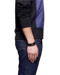 Valentino | Metallic Rockstud Double Wrap Leather Bracelet for Men | Lyst