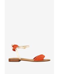 French Connection | Brown Hanson Leather Bow Detail Sandals | Lyst