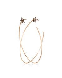 Diane Kordas | Metallic Star Hoop Earrings with White Diamonds | Lyst