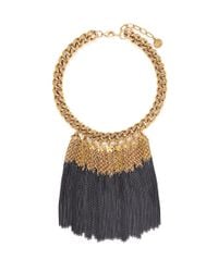 Ela Stone | Metallic Anita Chain Fringe Plastron Necklace | Lyst