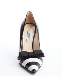 prada black and white shoes