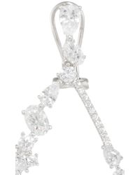 Fallon | Metallic Rhodium Floating Stone Teardrop Earrings | Lyst