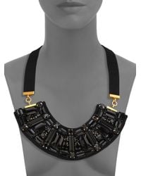Marni | Black Crystal Bib Ribbon Necklace | Lyst