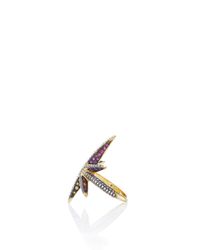 Venyx | Multicolor Yellow Gold Star Ring | Lyst