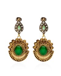 Masterpeace | Green Carved Birch Wood and Malachite Earrings | Lyst