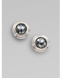 John Hardy | Blue Bedeg Hematite & Sterling Silver Stud Earrings | Lyst