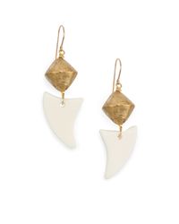 Nest | White Bone Beaded Drop Earrings | Lyst