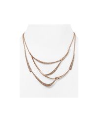 Alexis Bittar | Pink Miss Havisham Jagged Crystal Draped Bib Necklace/rose Goldtone | Lyst