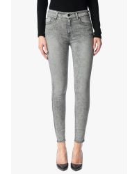 7 For All Mankind Gray Mid Rise Ankle Skinny In Mineraled Smoke Grey