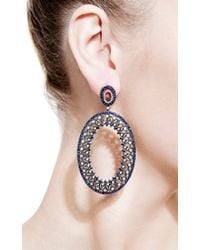 Bochic | Blue Diamond and Sapphire Earrings | Lyst