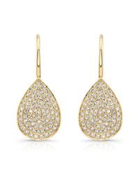 Anne Sisteron - Metallic 14kt Yellow Gold Diamond Small Pear Shaped Earrings - Lyst