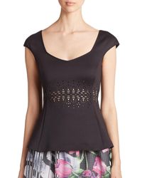 Clover Canyon | Black Laser-cut Neoprene Top | Lyst