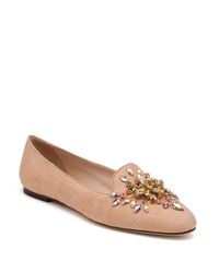 Dolce & Gabbana | Pink Bejeweled Jacquard Loafers | Lyst