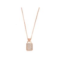 Eddie Borgo | Metallic Rose Gold Pavã© Padlock Pendant | Lyst