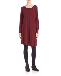 Eileen Fisher | Purple Merino Wool Layered Dress | Lyst
