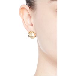 Lulu Frost | Metallic 'oleander' Caged Glass Pearl Stud Earrings | Lyst