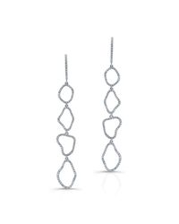 Anne Sisteron | Metallic 14kt White Gold Diamond Organic Open Drop Earrings | Lyst