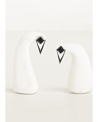 Nikos Koulis | Black Rhodium Geometric Cut Out Earrings | Lyst