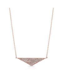 Anne Sisteron - Pink 14kt Rose Gold Diamond Golden Triangle Necklace - Lyst