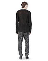 Alexander Wang | Black Slub Rayon Silk Long Sleeve Tee for Men | Lyst