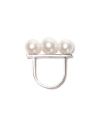 Maria Stern - White Triple Pearl Ring - Lyst