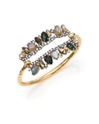 Alexis Bittar | Gray Elements Punk Labradorite, Pyrite & Crystal Id Hinge Bracelet | Lyst