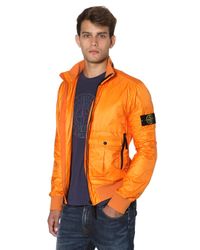 Stone Island | Orange Micro Ripstop Tyvek Shield Casual Jacket for Men | Lyst