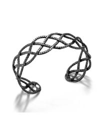 John Hardy | Black Ruthenium Plating Braided Cuff | Lyst