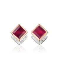 Monica Vinader | Red Baja Precious Stud Earrings | Lyst