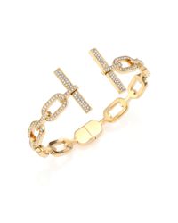 Michael Kors | Metallic Cityscape Chains Pavé Frozen Bangle Bracelet/goldtone | Lyst