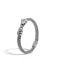 John Hardy | Metallic Legends Macan 6.5mm Station Bracelet In Silver With Diamonds | Lyst