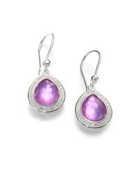 Ippolita | Purple Stella Amethyst, Mother-Of-Pearl, Diamond & Sterling Silver Doublet Teardrop Earrings | Lyst