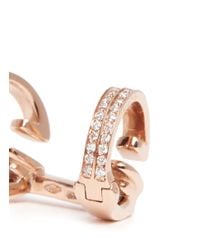 Repossi | Black 'berbère' Diamond Rose Gold 2-hoop Ear Cuff | Lyst
