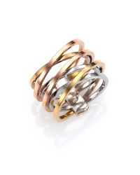 Michael Kors | Metallic Brilliance Statement Crisscross Ring/tri-tone | Lyst