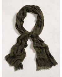 John Varvatos | Green Crinkled Camo Scarf for Men | Lyst