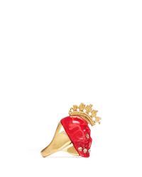 Alexander McQueen | Red Plexiglas Mohawk Skull Ring | Lyst