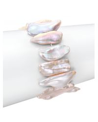 Nest | Pink Agate Pearl Stretch Bracelet | Lyst