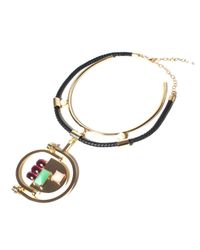Volha - Pink Aventurine Leather Cord Necklace - Lyst