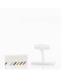 Paul Smith | Metallic Men's Silver Chevron Stripe Cufflinks for Men | Lyst
