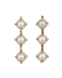 Aesa - White Luxor Studs - Lyst