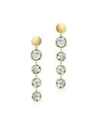 Anne Sisteron - 14kt Yellow Gold Green Amethyst Quadruple Drop Earrings - Lyst