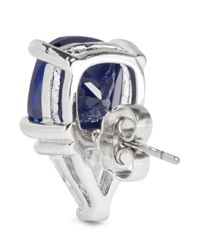 CZ by Kenneth Jay Lane | Blue Cushion And Trillion Cut Cubic Zirconia Earrings | Lyst