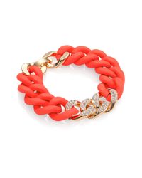 ABS By Allen Schwartz | Pavé Silicone Link Bracelet/red | Lyst
