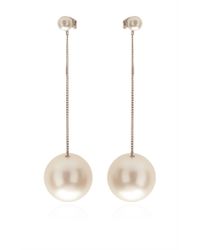 Ferragamo | White Ivory Pearl & Crystal Earring | Lyst