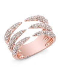 Anne Sisteron - Metallic 14kt Rose Gold Diamond Triple Horn Ring - Lyst