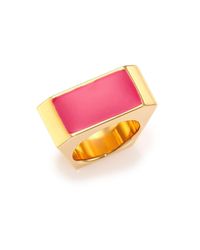 Saint Laurent | Purple Enamel Colorblock Ring | Lyst