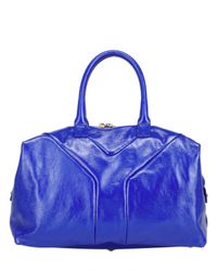 Saint Laurent | Blue Easy Medium Patent Tote | Lyst